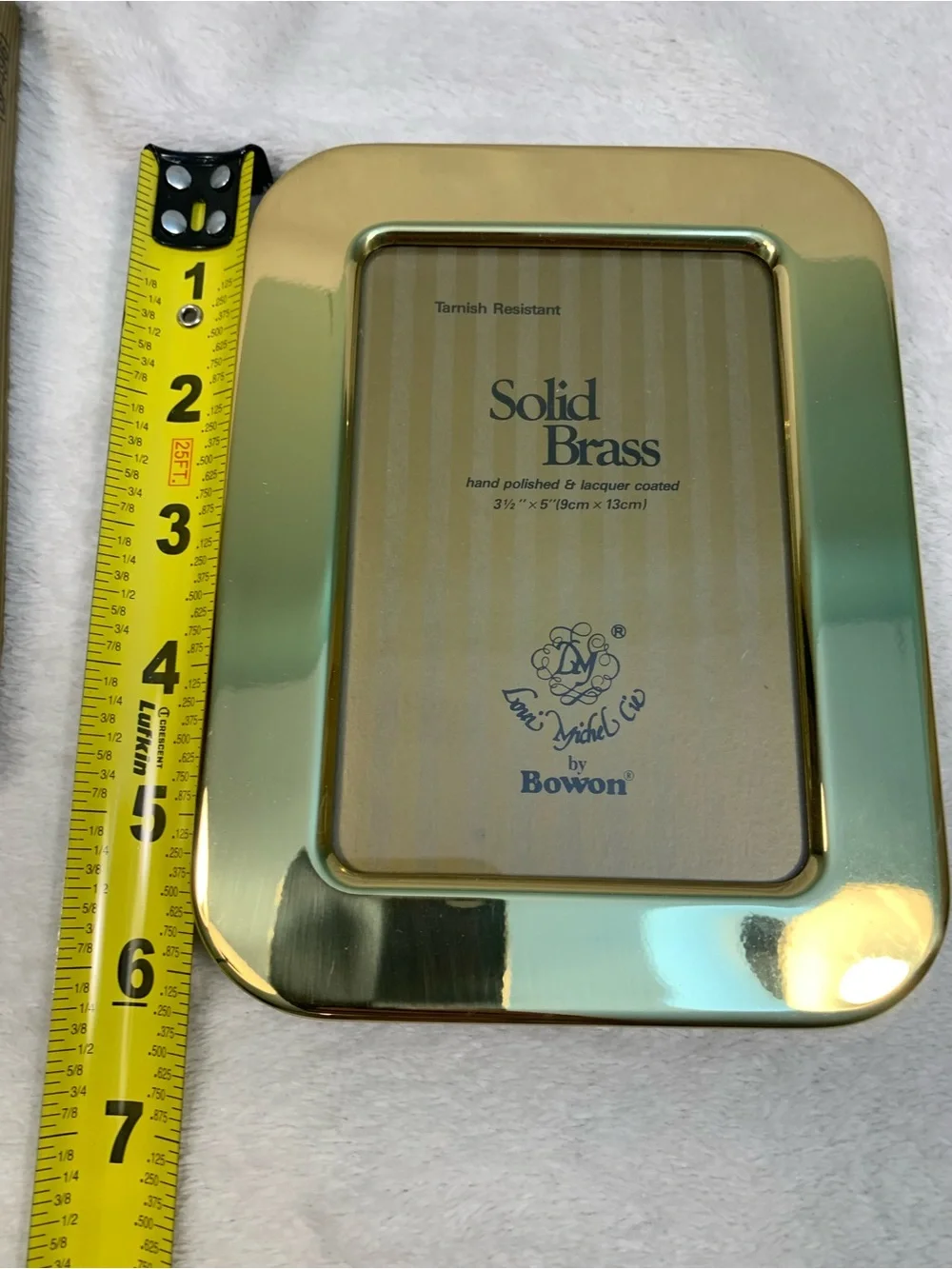 Boson Solid Brass 3.5x5 Gold Polished Frame Tarnished Resistant Never Used w Box